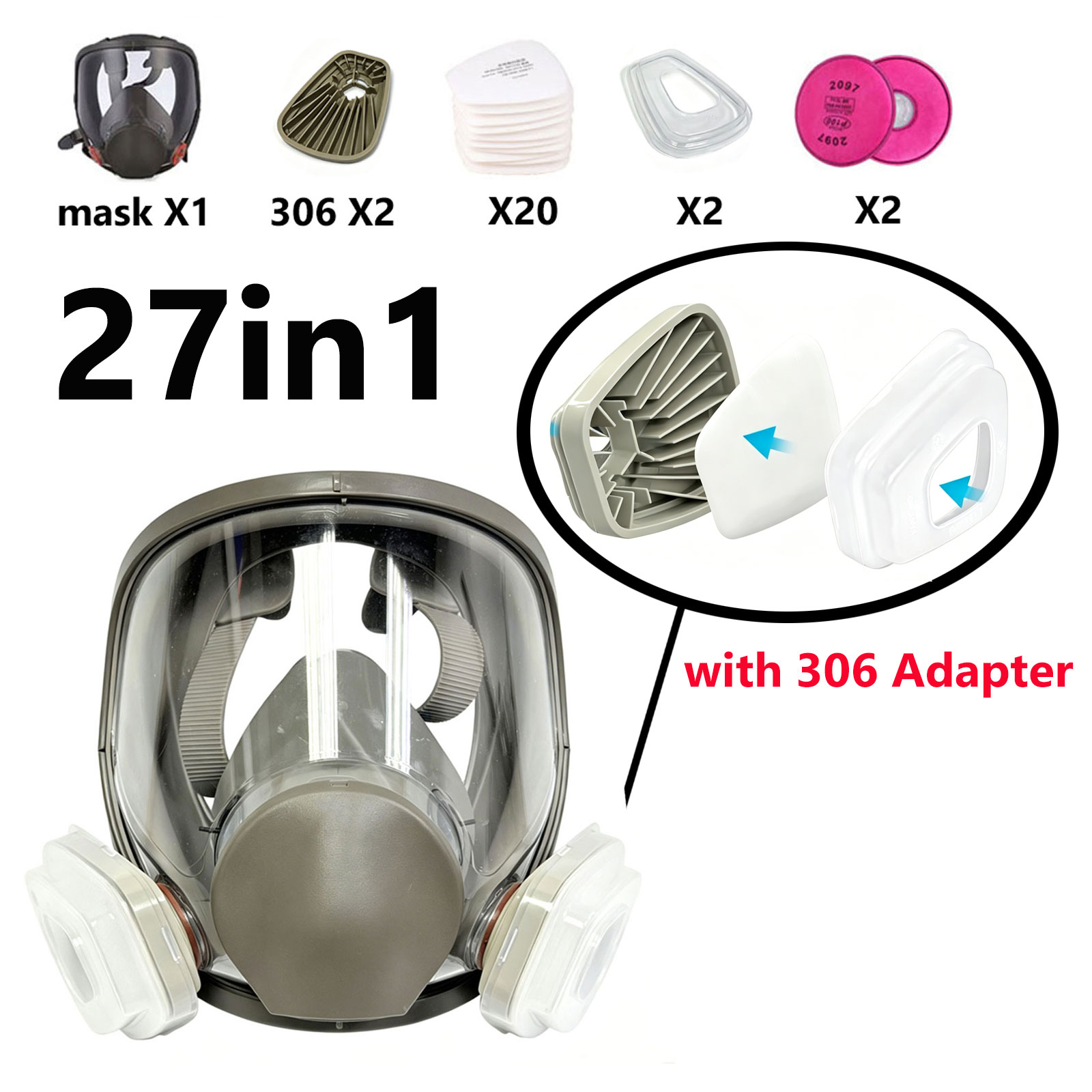 Dust Mask Construction - Respirador de Cara Completa 6800 con